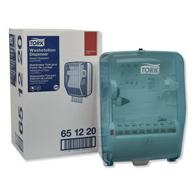 Tork 651220 Washstation Dispenser, 12.56" x 18.09" x 10.57", Aqua/White