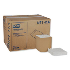 Tork TRKN7141A Universal Dinner Napkins, 1-Ply, 17" x 17", 1/4 Fold, White, 4008/Carton