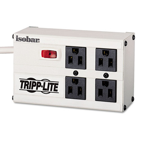Tripp Lite TRPISOBAR4 Isobar4 Isobar Surge Suppressor, 4 Outlets, 6 Ft Cord, 330 Joules, Light Gray