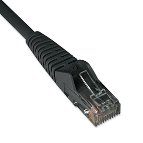 Tripp Lite TRPN201001BK CAT6 Gigabit Snagless Molded Patch Cable, 1 ft, Black
