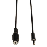 Tripp Lite TRPP311006 3.5mm Mini Stereo Audio Extension Cable for Speakers and Headphones (M/F), 6 ft, Black