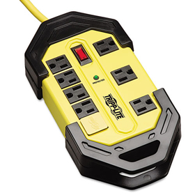 Tripp Lite TRPTLM812SA Safety Surge Suppressor, 8 Outlets, 12 Ft Cord, 1500 Joules, Yellow/black, Osha