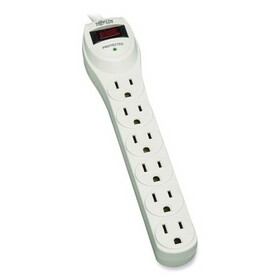 Tripp Lite TRPTLP602 Protect It! Home Computer Surge Protector, 6 AC Outlets, 2 ft Cord, 180 J, Light Gray
