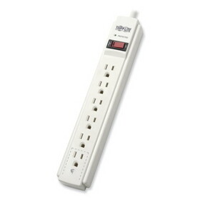 Tripp Lite TRPTLP606 Protect It! Surge Protector, 6 AC Outlets, 6 ft Cord, 790 J, Light Gray