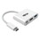 Tripp Lite TRPU44406NH4UC USB 3.1 Gen 1 USB-C to HDMI 4K Adapter, USB-A/USB-C PD Charging Ports, 3", White, Price/EA