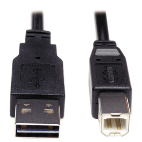 Tripp Lite TRPUR022006 Universal Reversible USB 2.0 Cable, Reversible A to B (M/M), 6 ft, Black