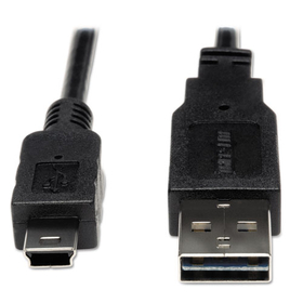 Tripp Lite TRPUR030006 Usb 2.0 Gold Cable, 6 Ft, Black, Reversible Usb 2.0 A To Mini B Device