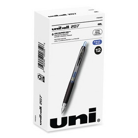 uni-ball 1790923 207 Signo Gel Ultra Micro Retractable Gel Pen, 0.38mm, Blue Ink, Smoke Barrel