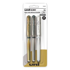 uni-ball UBC1919997 Signo Gel Impact Gel Pen, Stick, Bold 1 mm, Assorted Metallic Ink and Barrel Colors, 3/Pack