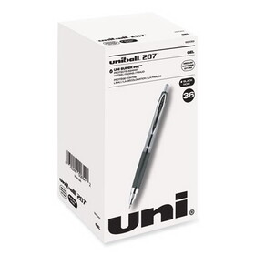 uni-ball UBC1921063 Signo 207 Gel Pen Value Pack, Retractable, Medium 0.7 mm, Black Ink, Smoke/Black Barrel, 36/Box