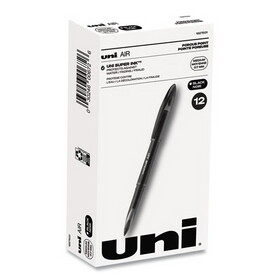uni-ball UBC1927631 AIR Porous Rollerball Pen, Medium 0.7 mm, Black Ink/Barrel, Dozen
