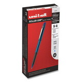 uni-ball 60705 Grip Stick Roller Ball Pen, Micro 0.5mm, Blue Ink/Barrel, Dozen