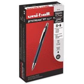 uni-ball UBC62152 Jetstream Retractable Hybrid Gel Pen, Fine 0.7 mm, Black Ink, Blue/Silver Barrel
