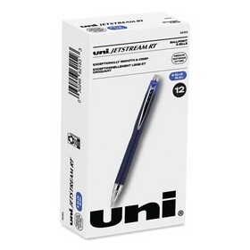 uni-ball 62153 Jetstream Retractable Ballpoint Pen, Fine 0.7mm, Blue Ink, Blue Barrel