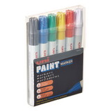 Uni Paint  63630 Permanent Marker, Medium Bullet Tip, Assorted Colors, 6/Set
