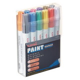 Uni Paint  63631 Permanent Marker, Medium Bullet Tip, Assorted Colors, 12/Set