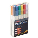 Uni Paint  63721 Permanent Marker, Fine Bullet Tip, Assorted Colors, 12/Set