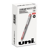 uni-ball 69023 VISION ELITE Stick Roller Ball Pen, Bold 0.8mm, Red Ink, White/Red Barrel