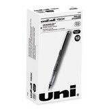 uni-ball UBC70128 VISION Roller Ball Pen, Stick, Bold 1 mm, Black Ink, Gray/Black/Clear Barrel, Dozen