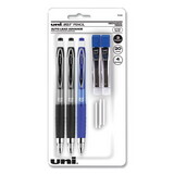 uni-ball UBC70139 207 Mechanical Pencil with Lead and Eraser Refills, 0.7 mm, HB (#2), Black Lead, Assorted Barrel Colors, 3/Set