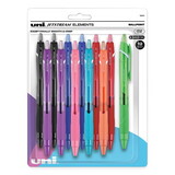 uni-ball UBC70171 Jetstream Elements Ballpoint Pen, Retractable, Medium 1 mm, Assorted Ink and Barrel Colors, 12/Pack
