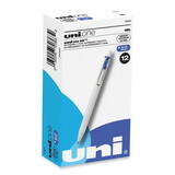 uniball UBC70363 uniONE Gel Pen, Retractable, Medium 0.7 mm, Blue Ink, White/Blue Barrel, Dozen