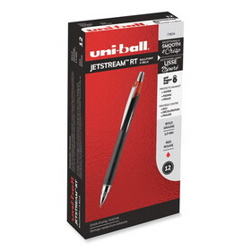 uni-ball 73834 Jetstream Retractable Ballpoint Pen, Bold 1mm, Red Ink, Black Barrel