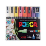 POSCA UBCPC5M16C Permanent Specialty Marker, Medium Bullet Tip, Assorted Colors, 16/Pack
