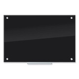 U Brands UBR170U0001 Black Glass Dry Erase Board, 35 x 23