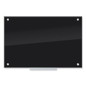 U Brands UBR170U0001 Black Glass Dry Erase Board, 35 x 23