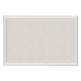 U Brands 2074U00-01 Linen Bulletin Board with Decor Frame, 30 x 20, Natural Surface/White Frame