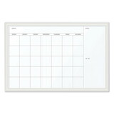 U Brands 2075U00-01 Magnetic Dry Erase Calendar with Decor Frame, 30 x 20, White Surface and Frame