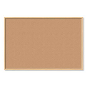 U Brands UBR2872U0001 Cork Bulletin Board, 70 x 47, Tan Surface, Birch Wood Frame