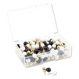 U Brands 3084U06-24 Fashion Sphere Push Pins, Plastic, Assorted, 7/16