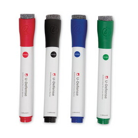 U Brands UBR3285U0012 U-Defense Antimicrobial Dry-Erase Markers, Chisel Tip, Assorted Colors, 24/Pack