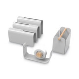 U Brands UBR3535A0001 Arc Desktop Organization Kit, Letter Sorter/Tape Dispenser/Utility Cup, Metal, Gray