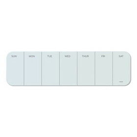 U Brands UBR3688U0001 Cubicle Glass Dry Erase Board, Undated One-Week, 20 x 5.5, White Surface