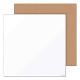 U Brands UBR3888U0001 Tile Board Value Pack, (1) Tan Cork Bulletin, (1) White Magnetic Dry Erase, 14 x 14