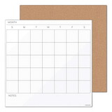 U Brands 3889U00-01 Tile Board Value Pack with Undated One Month Calendar, 14 x 14, White/Natural, 2/Set