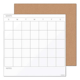 U Brands UBR3889U0001 Tile Board Value Pack, (1) Tan Cork Bulletin, (1) White Undated Calendar Dry Erase, 14 x 14