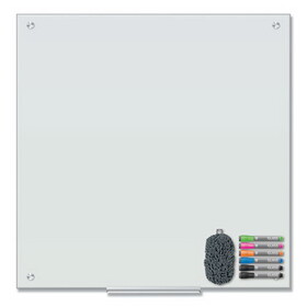 U Brands 3971U00-01 Magnetic Glass Dry Erase Board Value Pack, 36 x 36, White