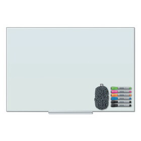 U Brands UBR3975U0001 Floating Glass Dry Erase Board, 35 x 23, White