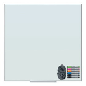 U Brands 3976U00-01 Floating Glass Dry Erase Board, 36 x 36, White
