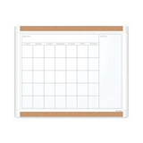 U Brands UBR437U0001 PINIT Magnetic Dry Erase Calendar with Plastic Frame, One-Month, 20 x 16, White Surface, White Plastic Frame
