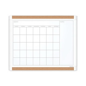 U Brands UBR437U0001 PINIT Magnetic Dry Erase Calendar with Plastic Frame, One-Month, 20 x 16, White Surface, White Plastic Frame