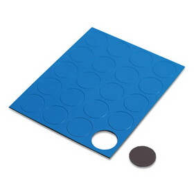 U Brands UBRFM1601 Heavy-Duty Board Magnets, Circles, 0.75" Diameter, Blue, 20/Pack