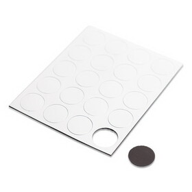 U Brands UBRFM1618 Heavy-Duty Board Magnets, Circles, White, 0.75" Diameter, 20/Pack