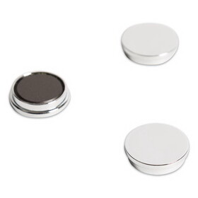 U Brands UBRIM130809 Board Magnets, Circles, Silver, 1.25" Diameter, 10/Pack