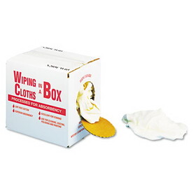 UNITED FACILITY SUPPLY UFSN205CW05 Multipurpose Reusable Wiping Cloths, Cotton, White, 5lb Box