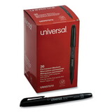 Universal UNV07070 Pen-Style Permanent Marker, Bullet/Fine Point, Black, 36/Pack